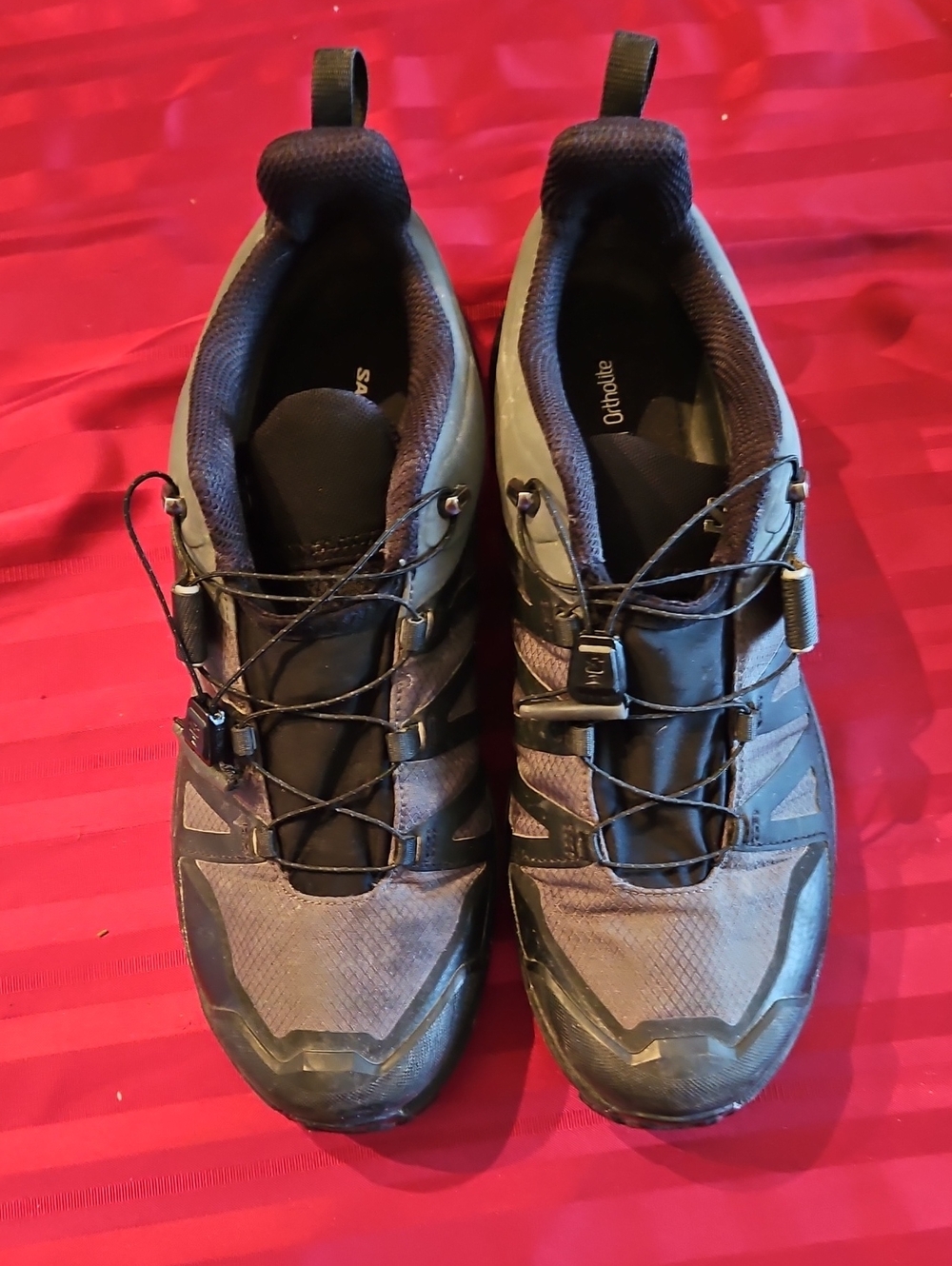 Salomon Gray Men's Trail Sneakers with Quick-Pull Lacing